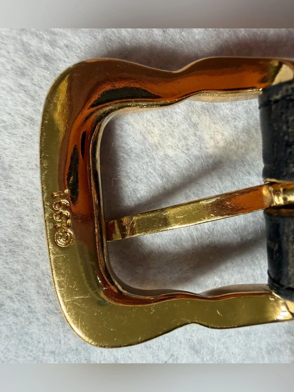 Brighton Classics Black Croc Embossed Leather Belt Gold Brass Buckle Size M